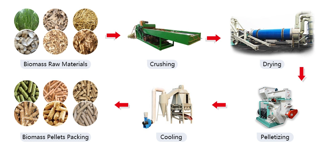 Energy Saving Sawdust Wood Pellet Mill Alfalfa Crops Straw Bagasse Biomass Small Pellet Making Machine