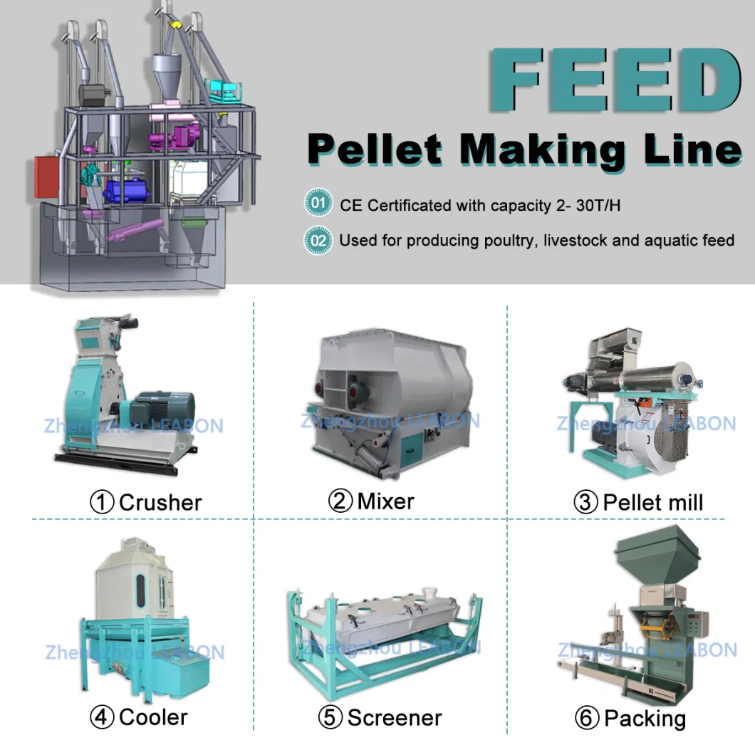 1-3t/H Farm Use Factory Poultry Animal Chicken Feed Pellet Marking Machine Price with CE