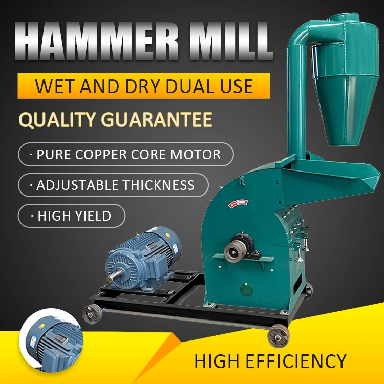 Diesel Engine Machine Rice Husk Flour Maize Grinding Hammer Mill Crusher Machine