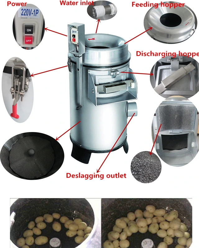 Central Kitchen Roller Grinder for Sweet Potato Cassava Root Vegetable Friction Peeler