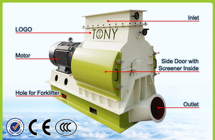 Tfd75*130 Biomass Pellet Wood Sawdust Hammer Mill Grinder Mill