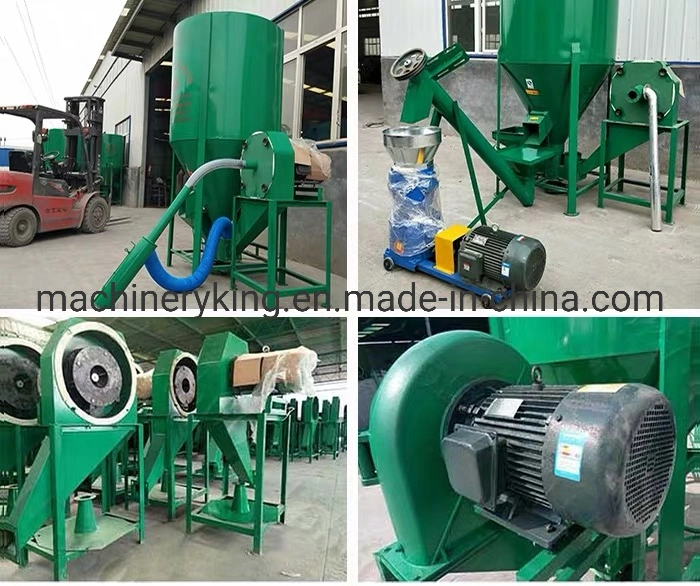 1t/H Feed Machinery Cattle Animal Feed Crusher and Mixer Hammer Mill