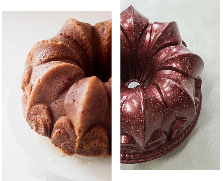 Crown Shape Die Cast Aluminium Non Stick Round Bundt Cake Ring Molds for Baking