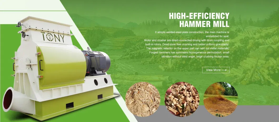 Wood Chips Crushing Machine Hammer Mill with Capacity 5-6tons/H