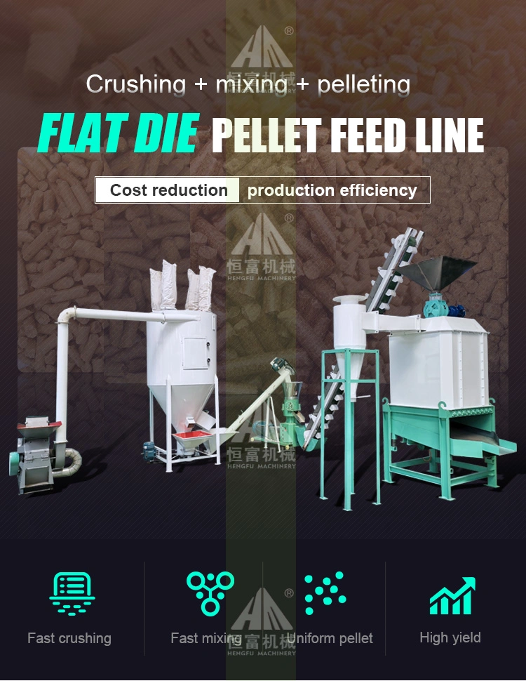 Hf China Supplier Hengfu Poultry Feed Pellet Mill Machine Small Feed Line