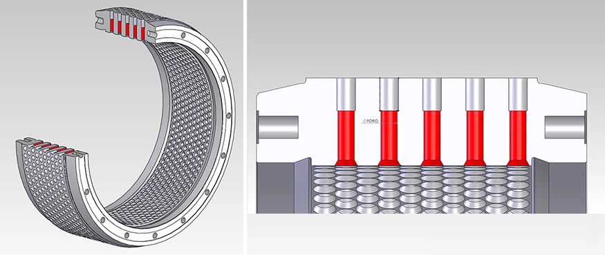 Pelleting Die Conical Andritz Pm615 Pm717 Pm919 Animal Feed Pellet Machine Ring Die