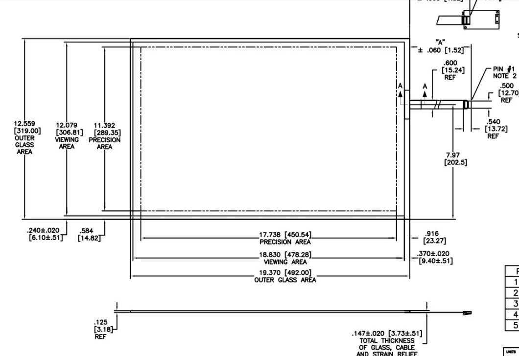 19.71&quot; 3m Surface Capacitive Touch Screen Touch Sensor 17-8051-206 98-0003-2186-3 Part Cpm3107c (Ino Touch Sensor C11209) . Fits Igt Wms Aristocrat Bbi Mark V