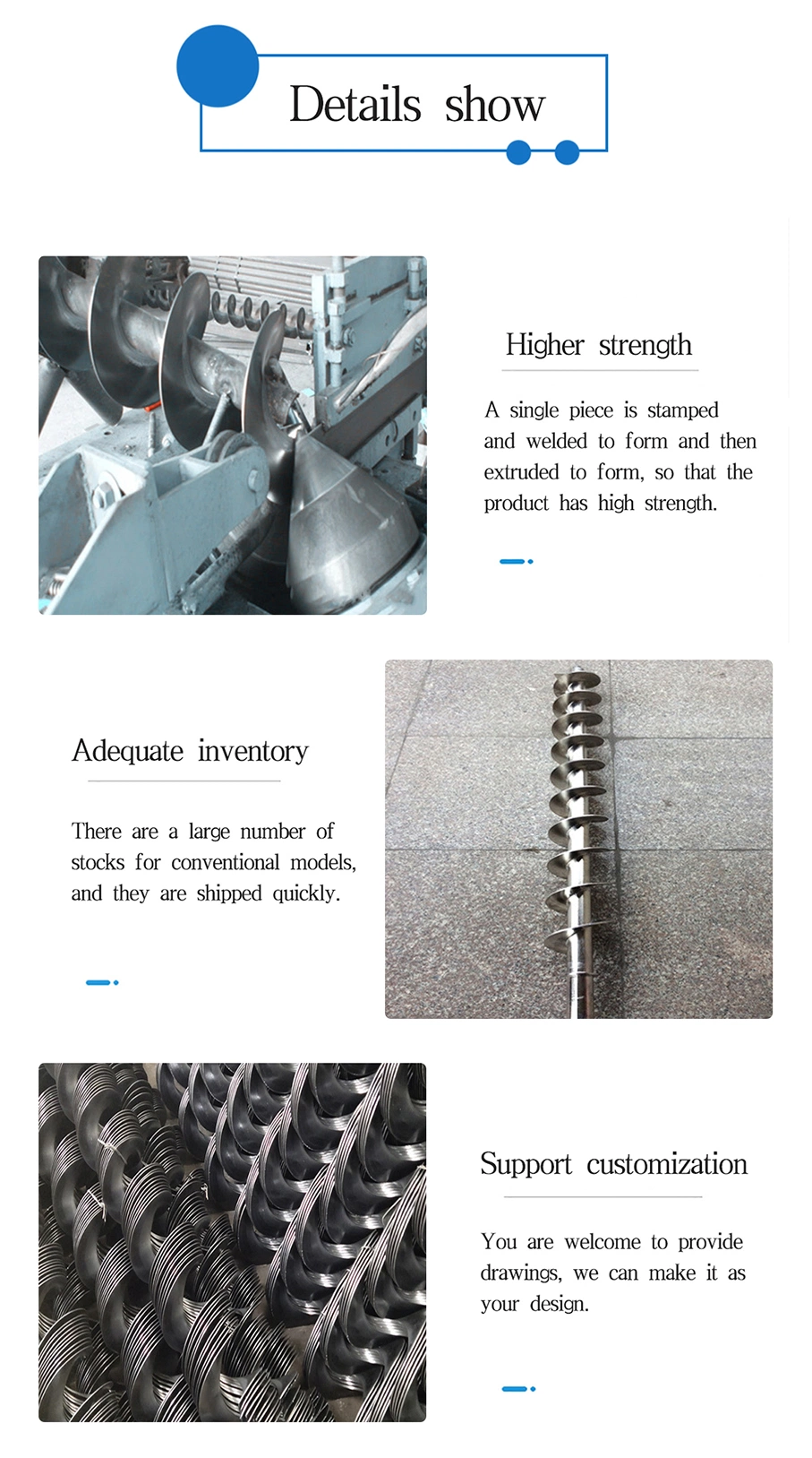 High Quality Steel Screw Conveyor Continuous Chaftless Spiral Helical Blade
