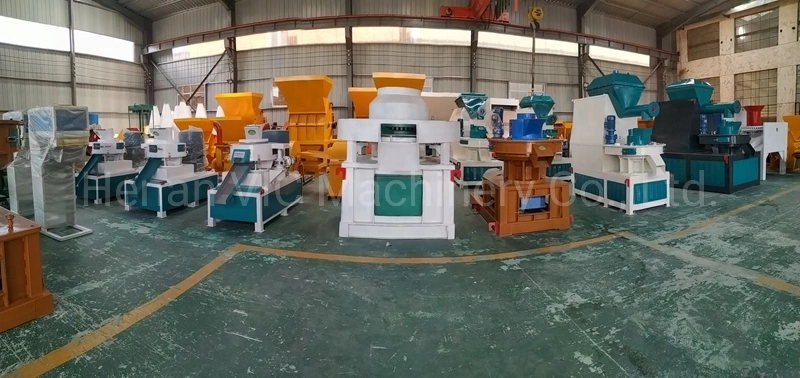 Combined biomass pellet machine with feeding system