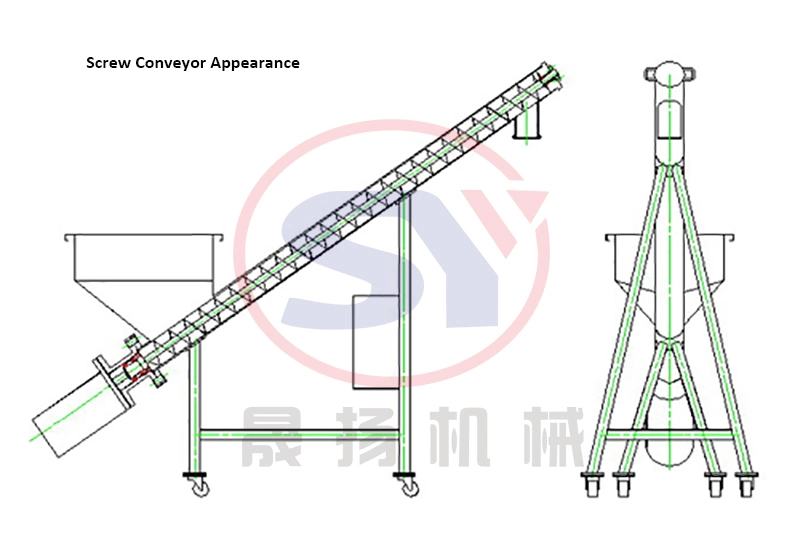 Commercial Spiral Screw Auger Conveyor for Cement and Grain Industry