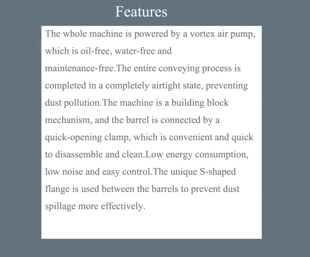 Joston Pneumatic Conveying Machine Conveyor Automatic Vacuum Powder Feeding System