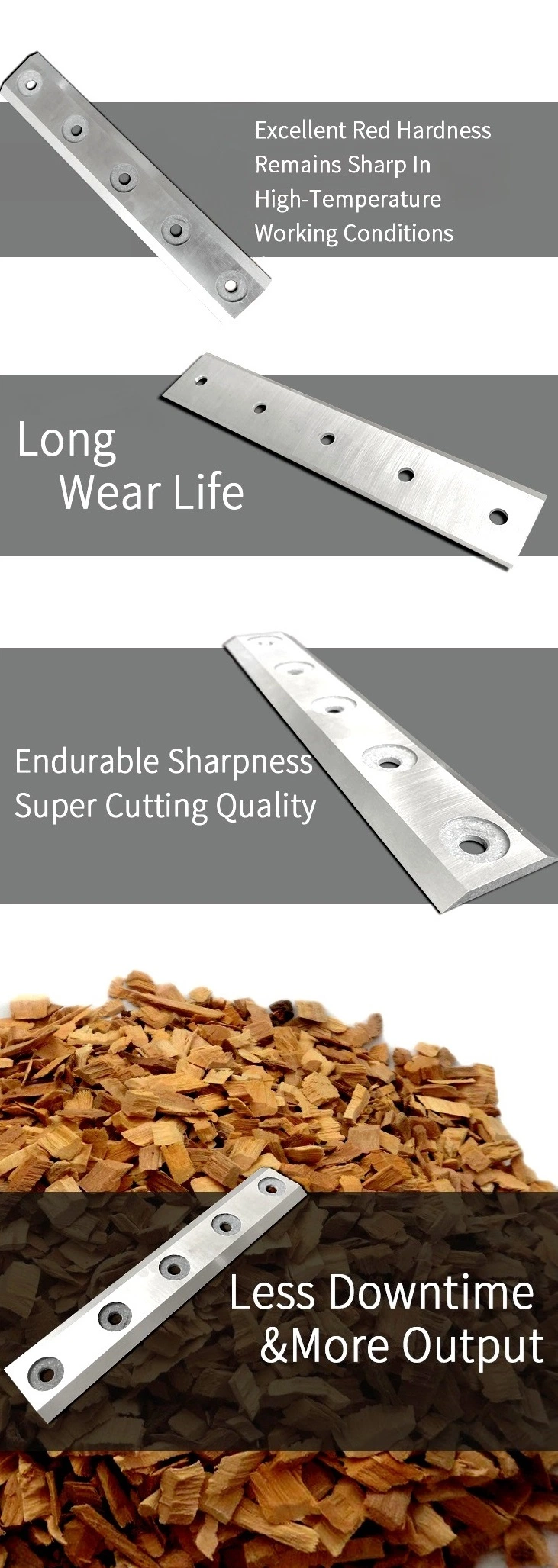 Shredder Wood Chipper Blades Rotary Blade and Fix Blade for Drum Wood Chipper