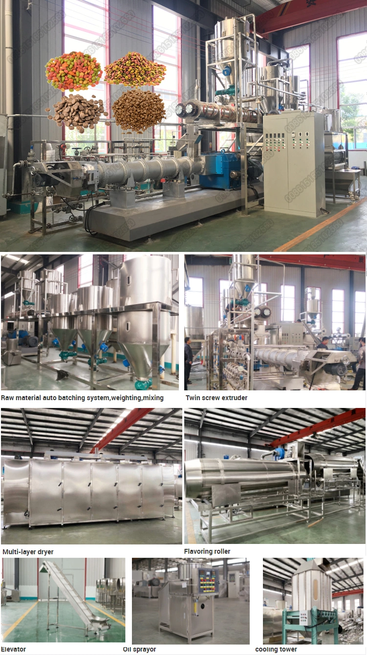 Dog Cat Pet Food Pellet Mill Extruder Automatic Aquaculture Feeding Machine Production Line