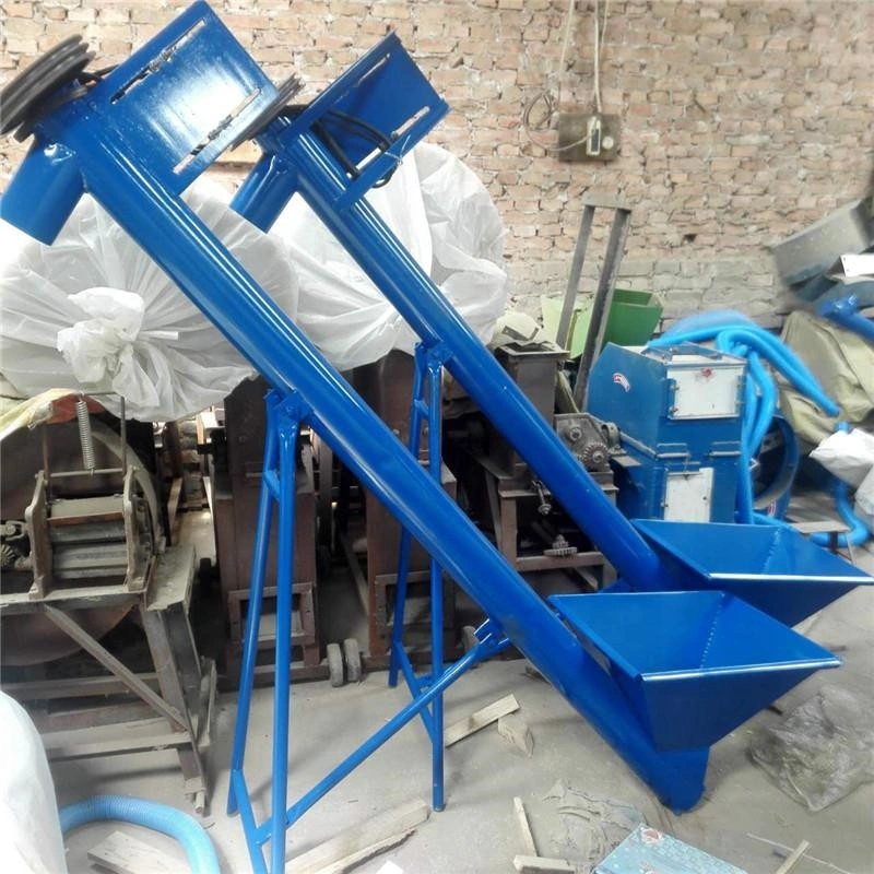 OEM Custom Large Capacity Helical Blade Inclined Conveyor Equipment Screw Conveyor with Hopper