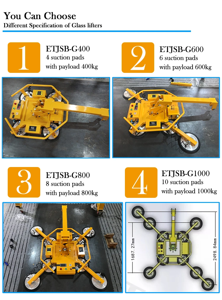 400kg Industrial Vacuum Glass Transport Lifter Lifting Equipment