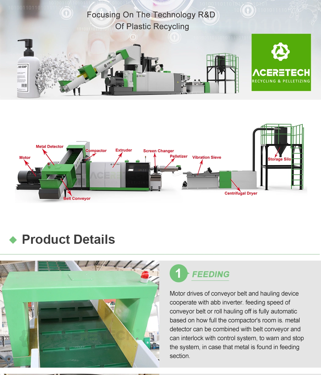 Free Accessories Plastic Recycling Machine Pellet Production Line Granulator Machine