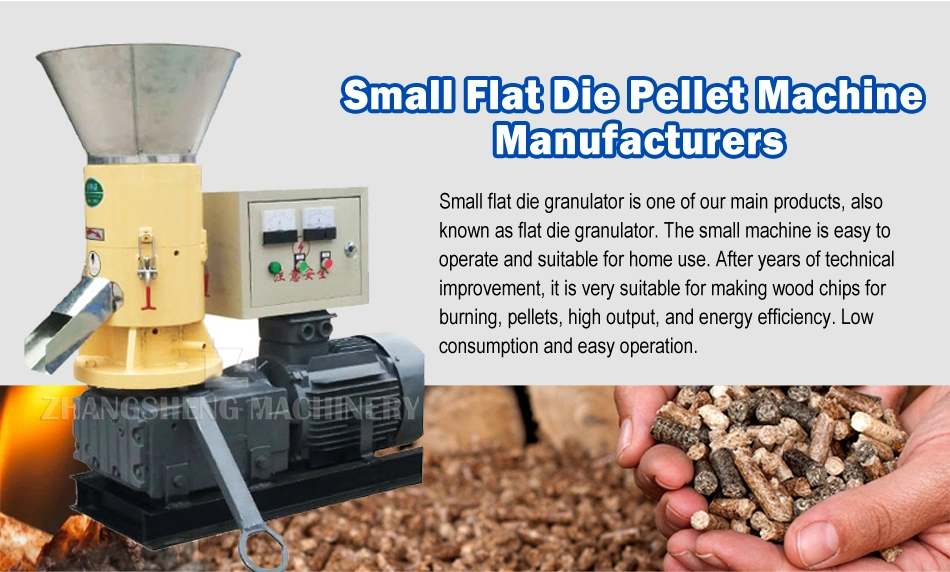 Factory Price Home Use Biofuel Energy Wood Feed Pellet Machine Flat Die