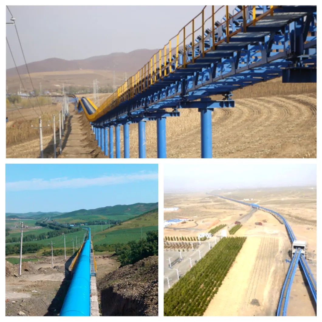 Raw Materials Delivery transportation Pulley Roller Belt Conveyor System for Cement Transportation Delivery System