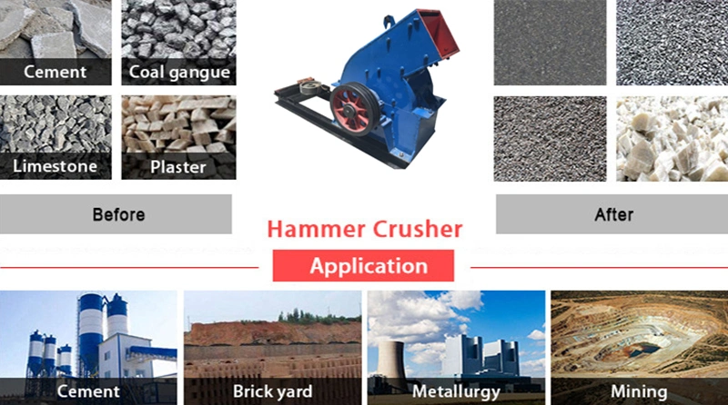 Limestone Rock Stone Primary Crushing Machine Portable Gold Hammer Crusher Mill