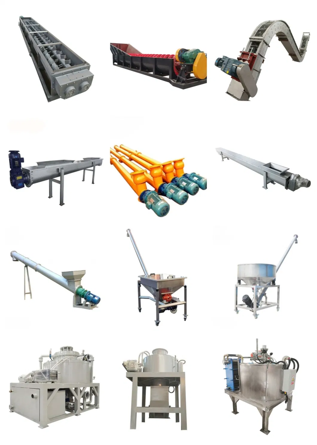 OEM Custom Large Capacity Helical Blade Inclined Conveyor Equipment Screw Conveyor with Hopper