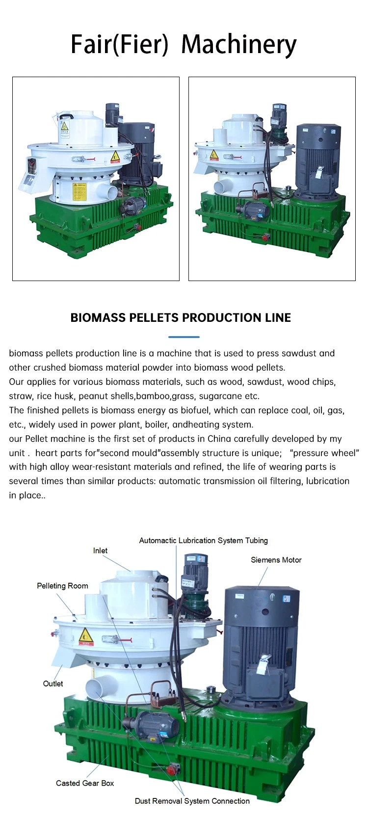 CE Certificated Ring Die Dry Straw Pellet Mill/Wood Sawdust Pellet Making Machine