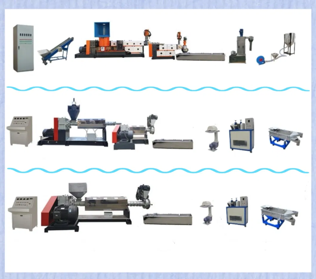 Double Stage Plastic Recycle Pellet Granule Making Machine by Force Feeding