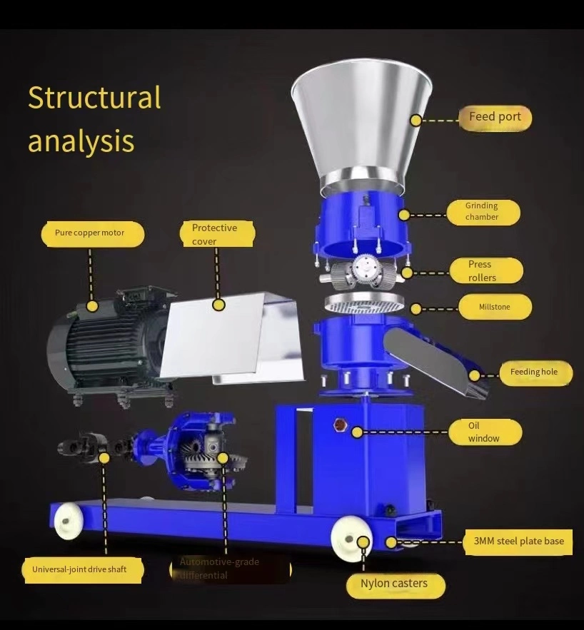 Good-Working Home Use Mobile Feed Making Machine/Feed Granulator Animal Feed Mill