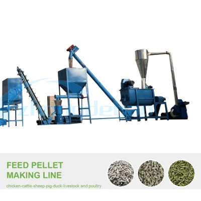 1-20 tonnellate all&prime;ora produzione di pollo maiale bovini e ovini Alimentazione pellet linea di produzione completa