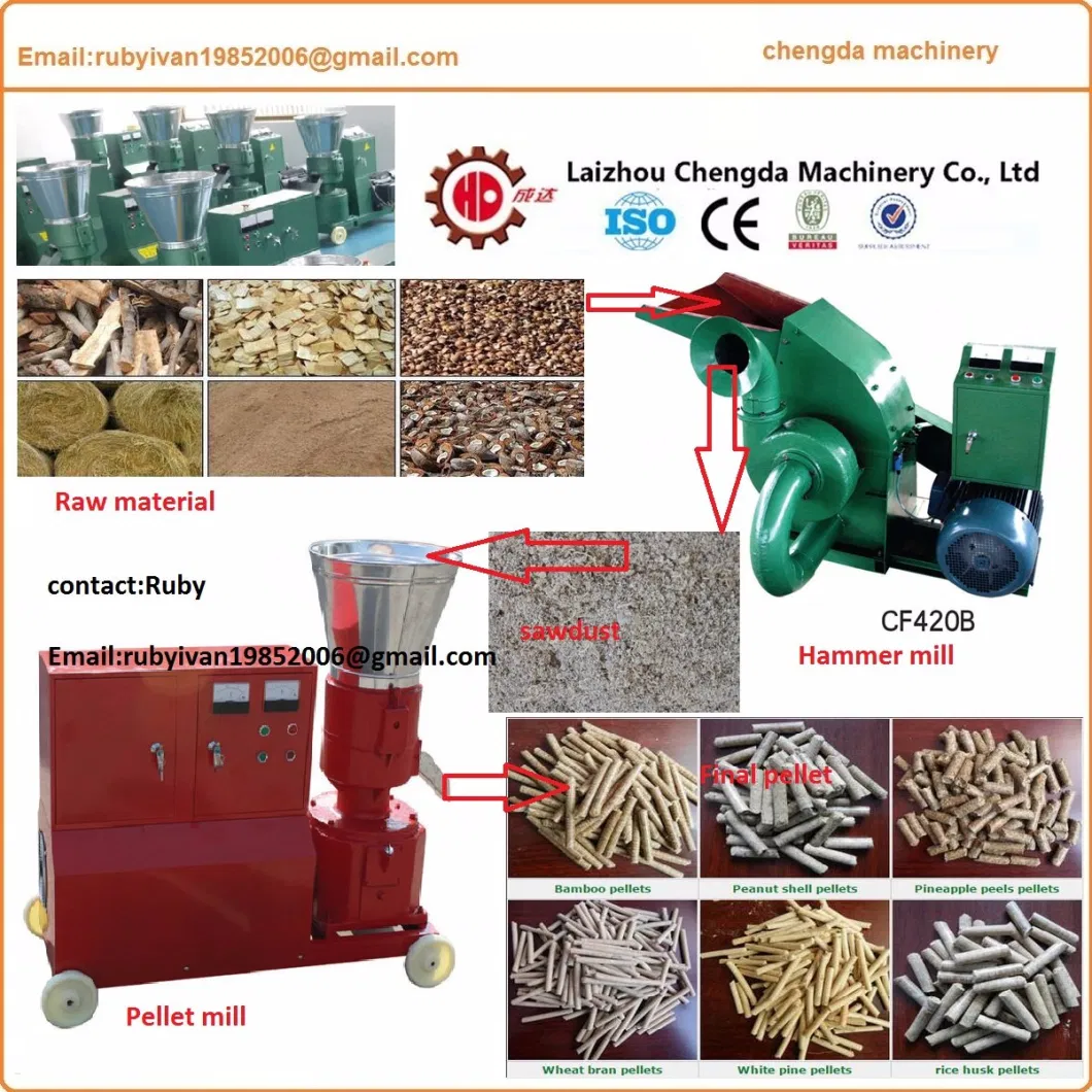 Tree Branches Biomass Wood Pellet Machine/Fiber Pellet Press /Wool Pellet Mill/Plastic Pellet Machinery