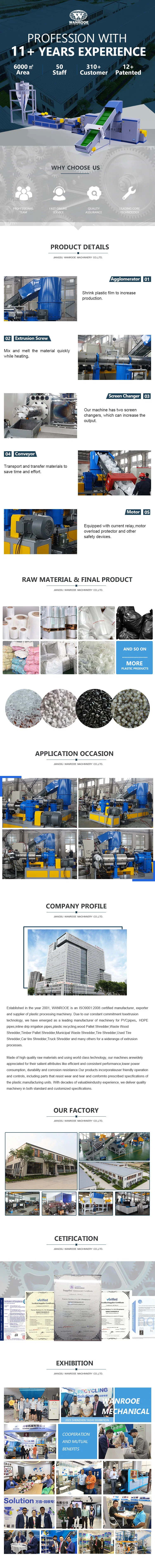 Water Ring Waste PP/PE/HDPE/LDPE Flake/Scrap Agriculture Film Woven/Raffia/Cement/Shopping Bag Recycling Plastic Pellet/Granule Granulator Machine