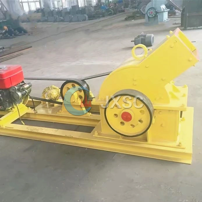 5tph Rock Gold Diesel Motor Hammer Crusher Glass Crusher to Sand for Sale