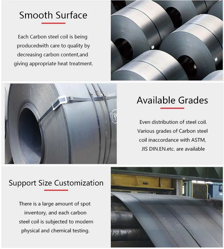 High Quality Hot Rolled Black Steel Coil Ms Carbon Steel Coil with Surface Galvanized Customization PPGI Sheet Roll Construction Material