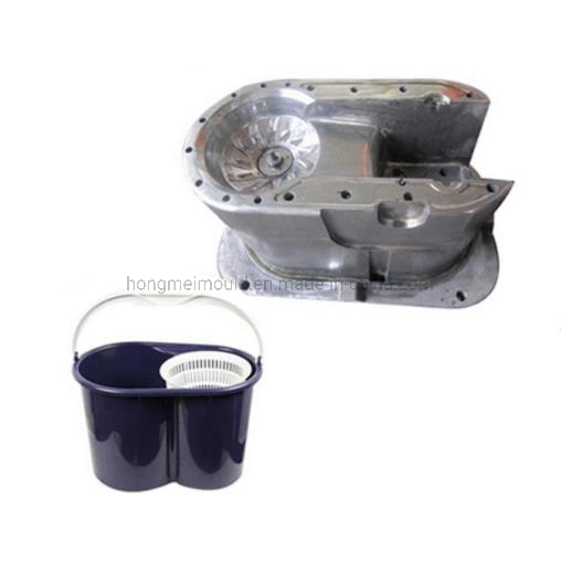 Flat Mop and Bucket Hand Free Washing Floor Cleaning Mop Wet &amp; Dry Usageb Mop Bucket Injection Mould