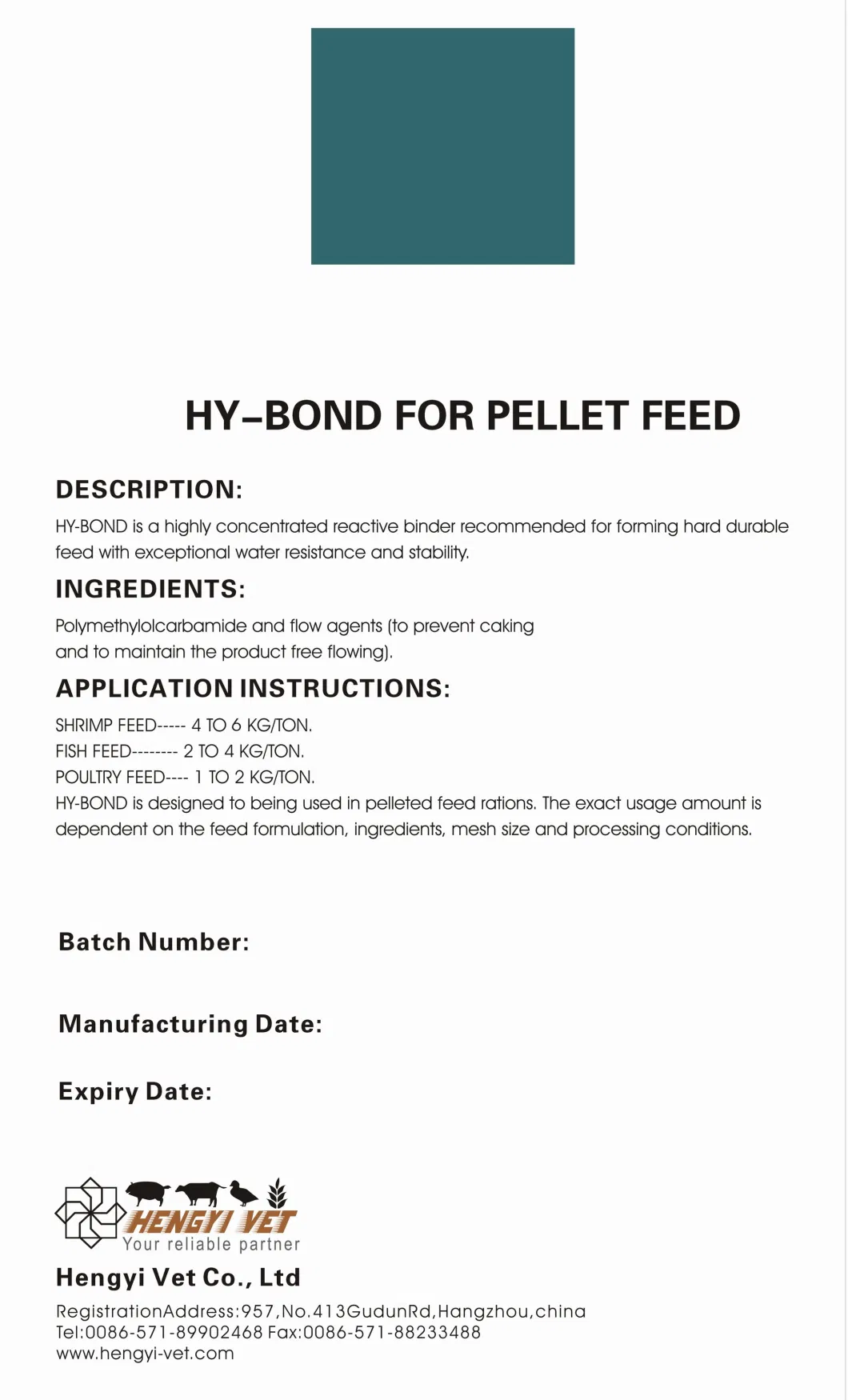 Hy-Bond Pellet Binder Feed Grade PMC (Polymethylolcarbamide) Polymethyl Carbamide