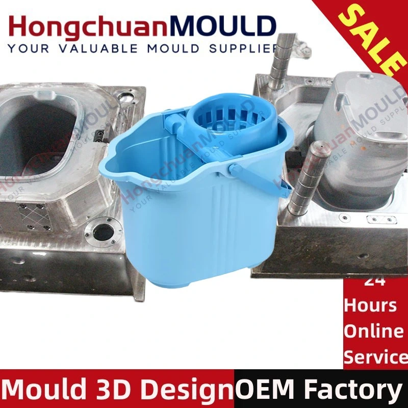 Plastic Floor Water Mop Cleaning Mould Flat Mop Bucket Injection Molding Molds