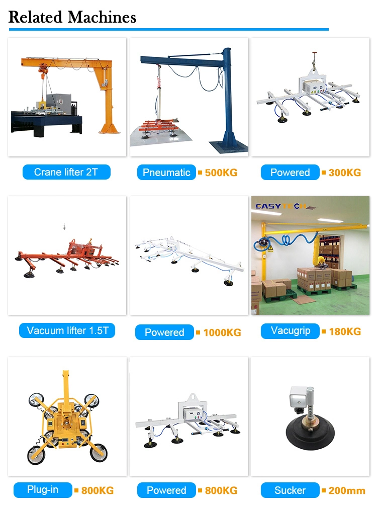 800kg Battery Suction Pad Vacuum Lifter Equipment for Glass Sheet Transport