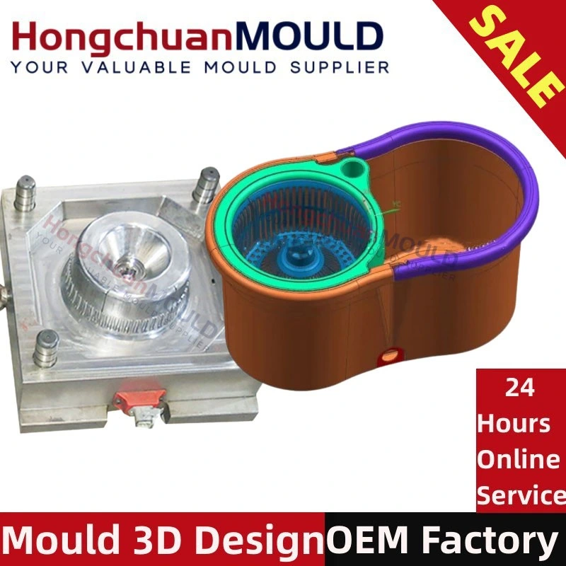 Plastic Floor Water Mop Cleaning Mould Flat Mop Bucket Injection Molding Molds