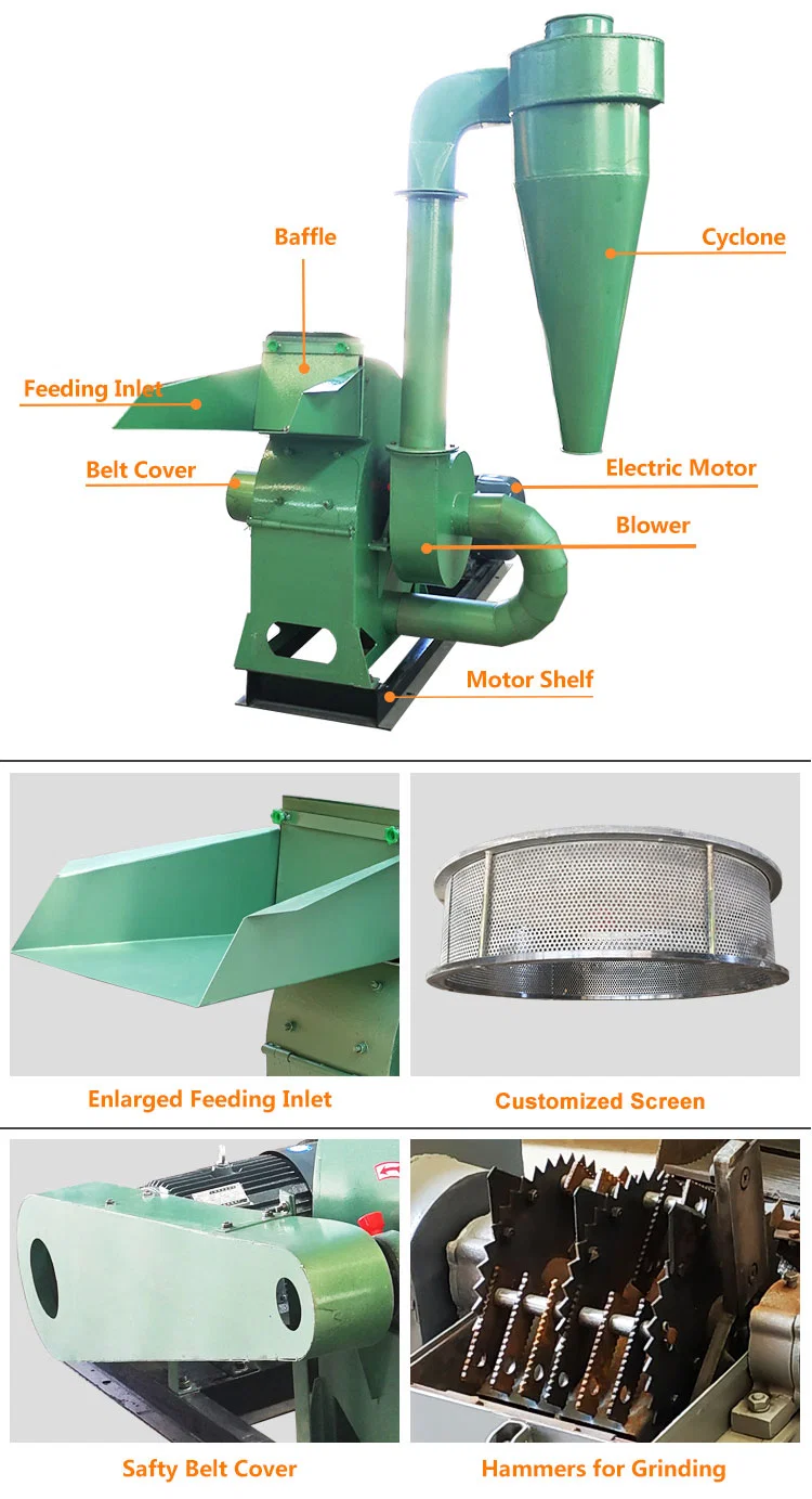 Diesel Engine Electric Motor Used Hammer Mill Corn Crusher Machine