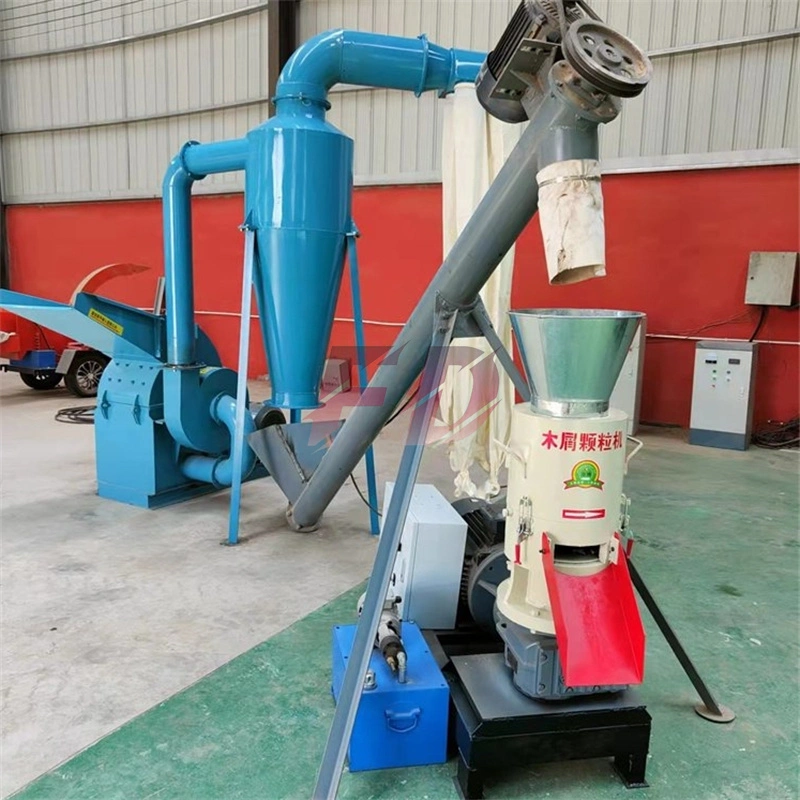 Household Straw and Sawdust Fuel Processing Granulator Flat Mold Biomass Pellet Machine