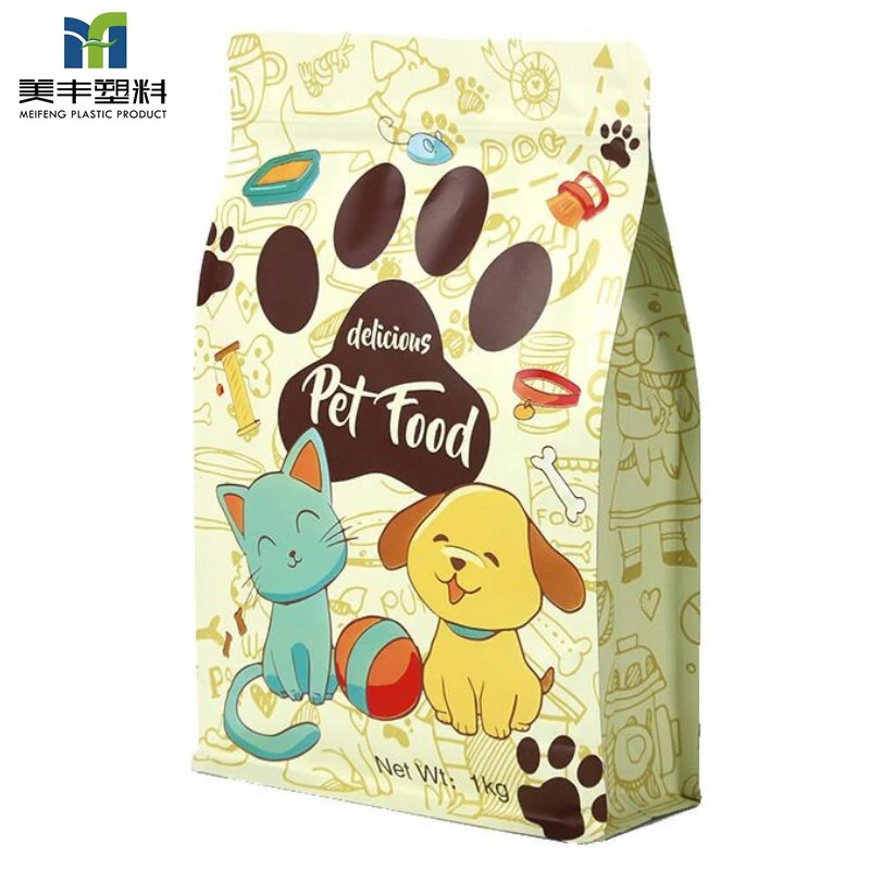 Wholesale Recyclable Plastic Packaging Conveyance Supplier Flat Box Bottom Pouch Bag Eco Friendly Snack Pet Food Dog Food Packaging