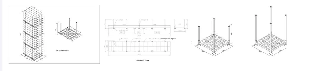 Stackable Warehouse Powder Steel Tyre Stillage Transport Pallet Tire Racks Storage System for Industrial