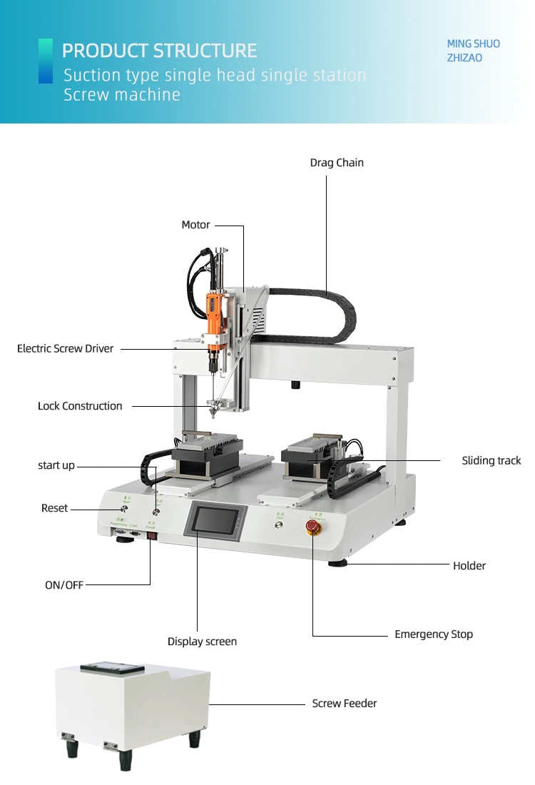 Desktop Screw Blowing Feeding Robotic Fastening Machine with Enclosure and Curtain Sensor/Electric Tool/Automatic Feeder/Fastening Robot