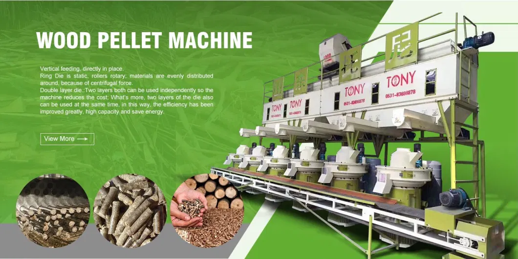 CE Certification 1.5-2t/H Biomass Pellet Machine Rice Husk Sawdust Wood Pellet Mill