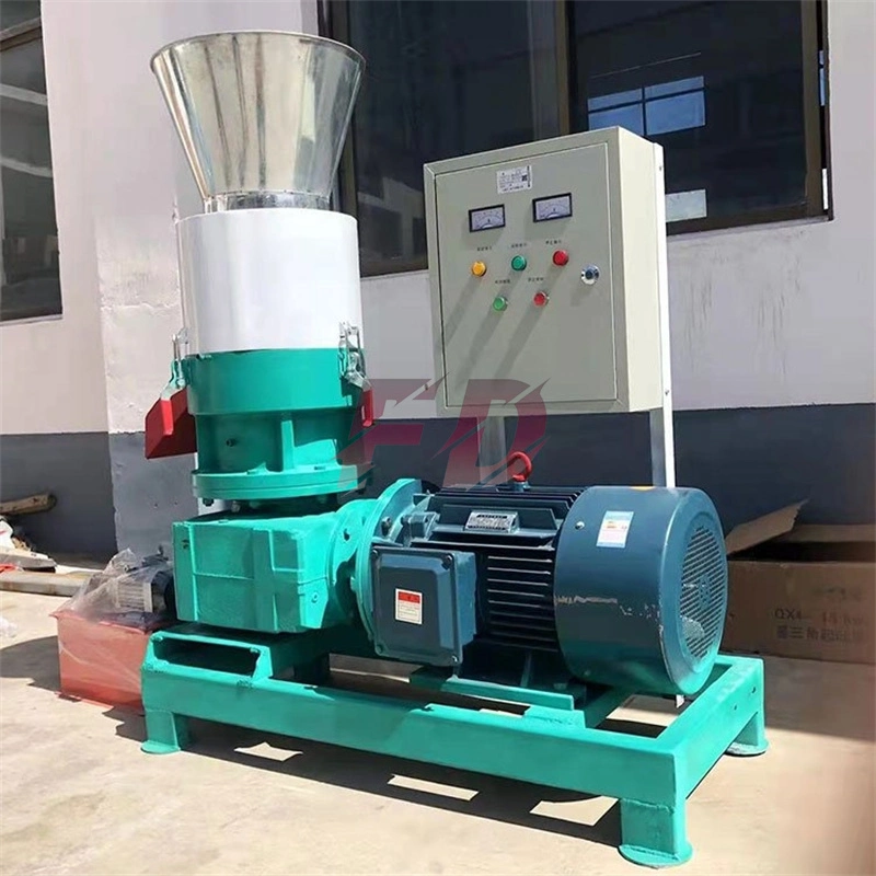 Household Straw and Sawdust Fuel Processing Granulator Flat Mold Biomass Pellet Machine