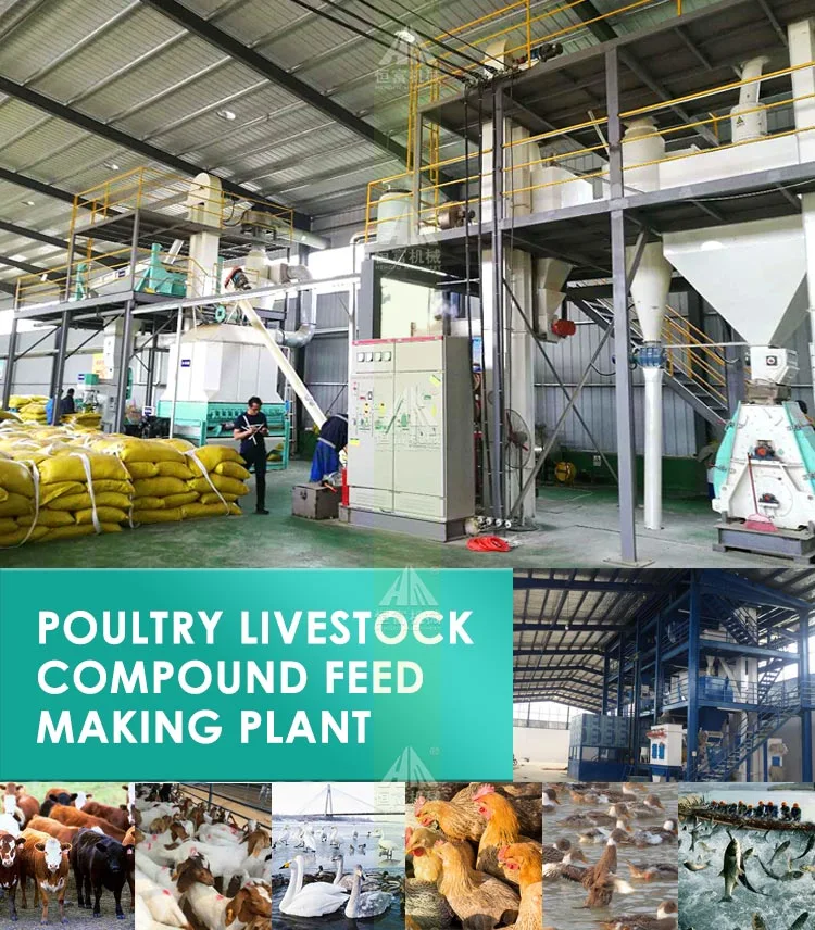 Customized Poultry Livestock Animal Feed Pellet Machine Making Production Line