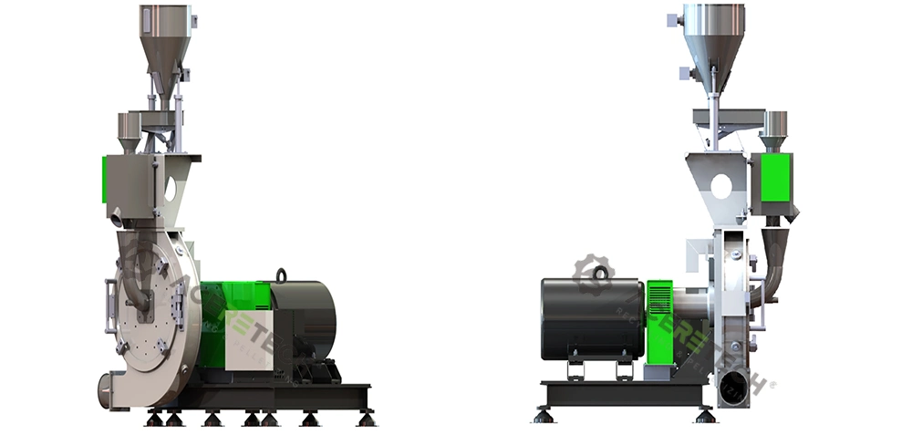 PE Plastic Roller Mill with a Fixed and a High-Speed Toothed Disc