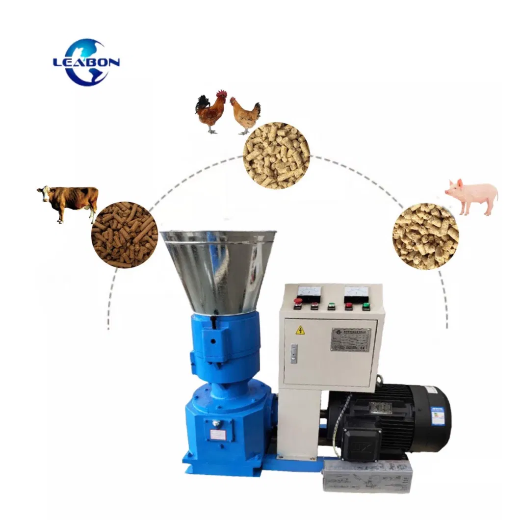 1-2 Ton/H Livestock Feed Pellet Making Machine Animal Poultry Cattle Chicken Fish Feed Pellet Production Line Price for Sale