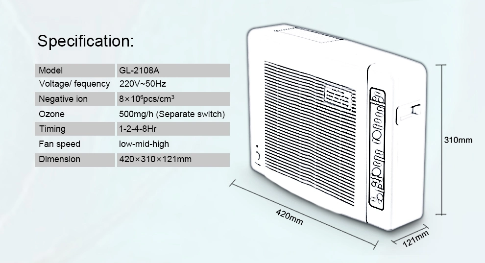 China Manufacturer Household Ionizer HEPA Air Cleaner Air Purifier