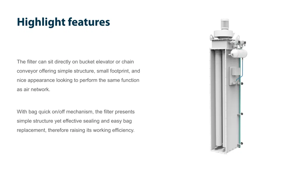 High Pressure Jet Round Bag Industrial Air Dust Purification System for Drag Chain Scraper Conveyor Machine in Conveying System