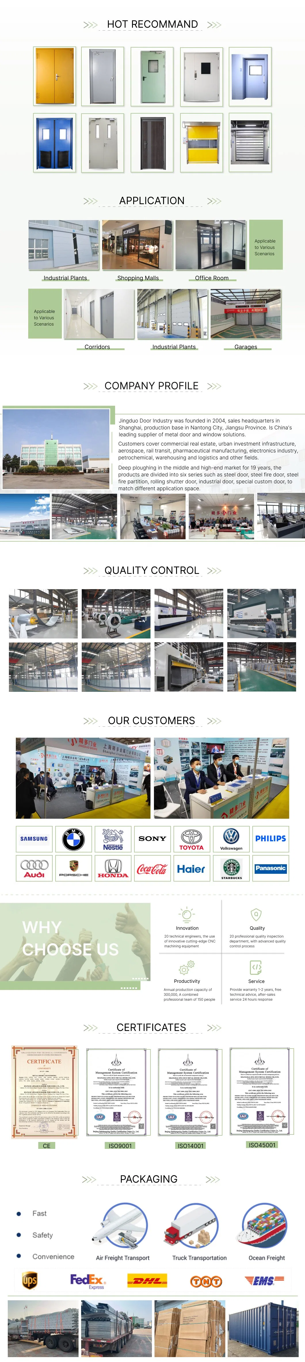 Manufacturer Factoy CE Industrial High Speed Roller Shutter PVC Roll up Door